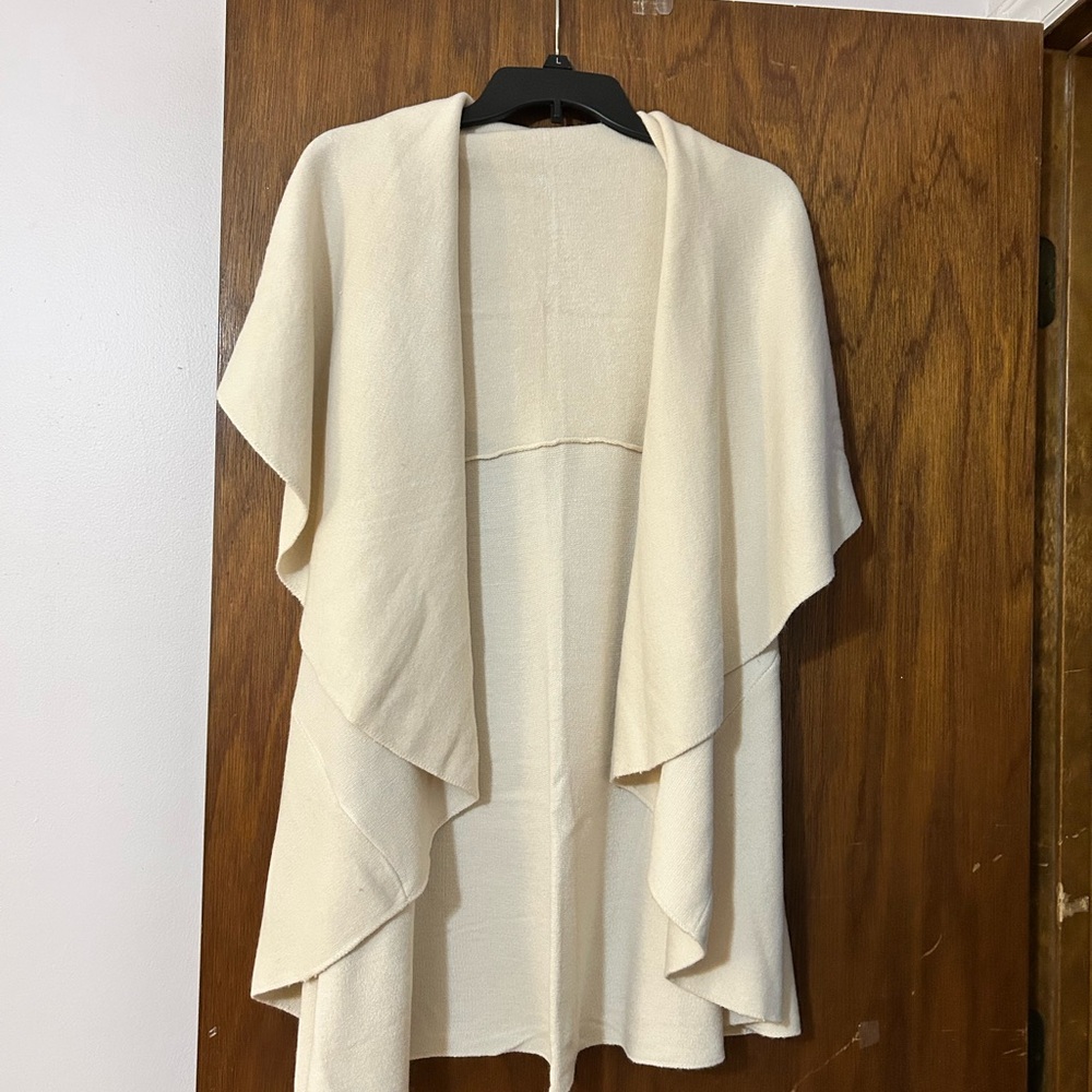 Cream Open Front Women's Sweater